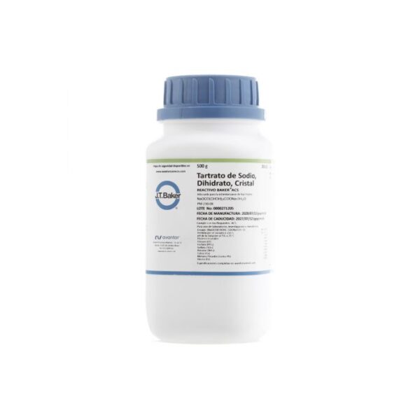 TARTRATO DE SODIO DIHIDRATADO DE 500G. JT BAKER